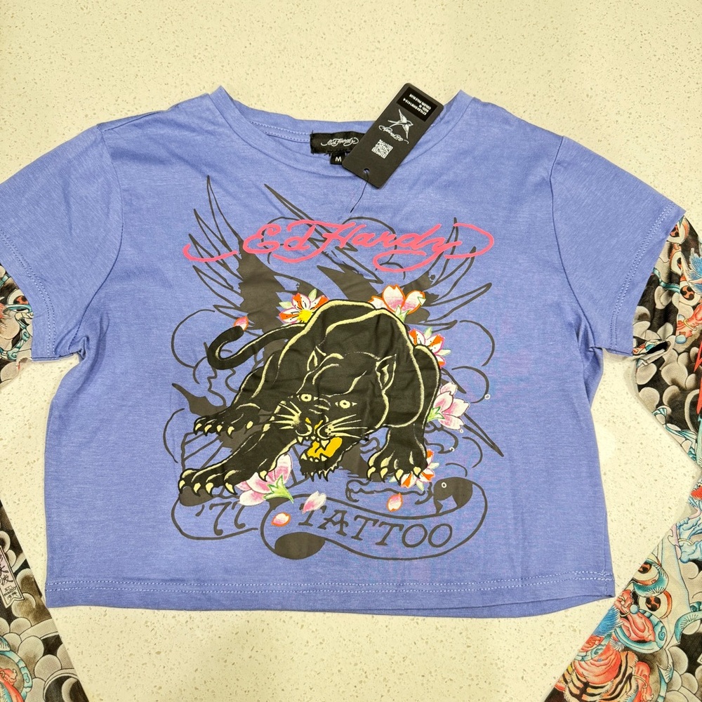Ed Hardy RARE Jaguar Tattoo sleeve - Picture 2 of 11
